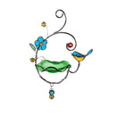 Stained Glass and Metal Hanging Bird Feeder, Butterfly,2bf7120