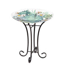 16" Glass Bird Bath w/Stand, Harvest Succulents,2gb1210