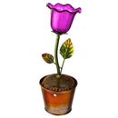 12.5"H Secret Solar Acrylic Flower Statuary, Purple,2sp6210