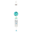Solar Teal Flower Windchime,4.13"x4.13"x29.53"inches