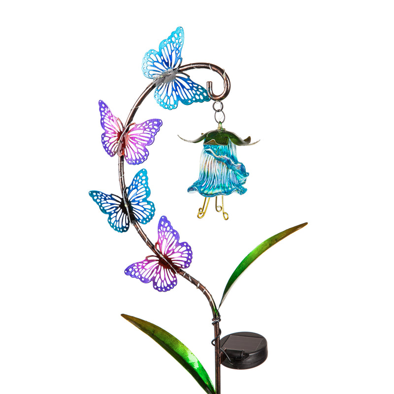 38"H Solar Garden Stake with Twinkling Lights, Butterfly and Dragonfly, 2 Asst, 9"x3.25"x38"inches