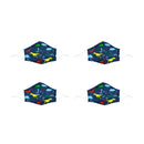 Children's Non-Medical Cotton Face Mask, Dinosaurs, Set of 4,7cdu075decm