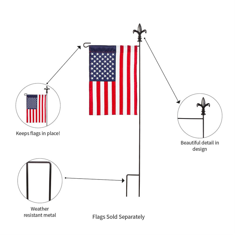 Garden Stand, Fleur de Lis, Black