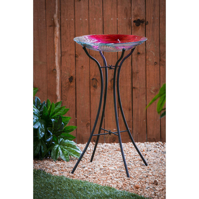 Metal Bird Bath Stand, Hourglass Shape