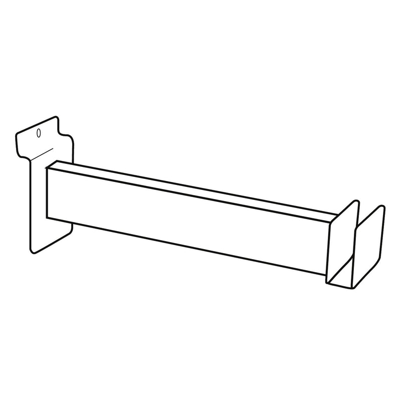 8" Hangrail Brackets for Slatwall, White, Set of 2