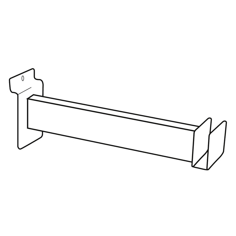 8" Hangrail Brackets for Slatwall, White, Set of 2