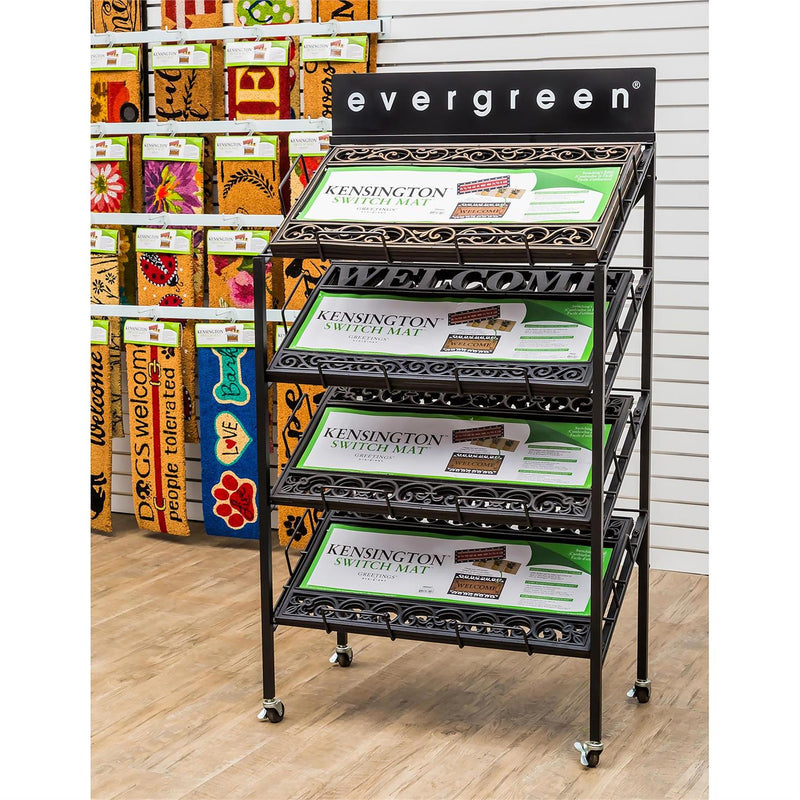 4-Shelf Metal Evergreen Floor Mat Display