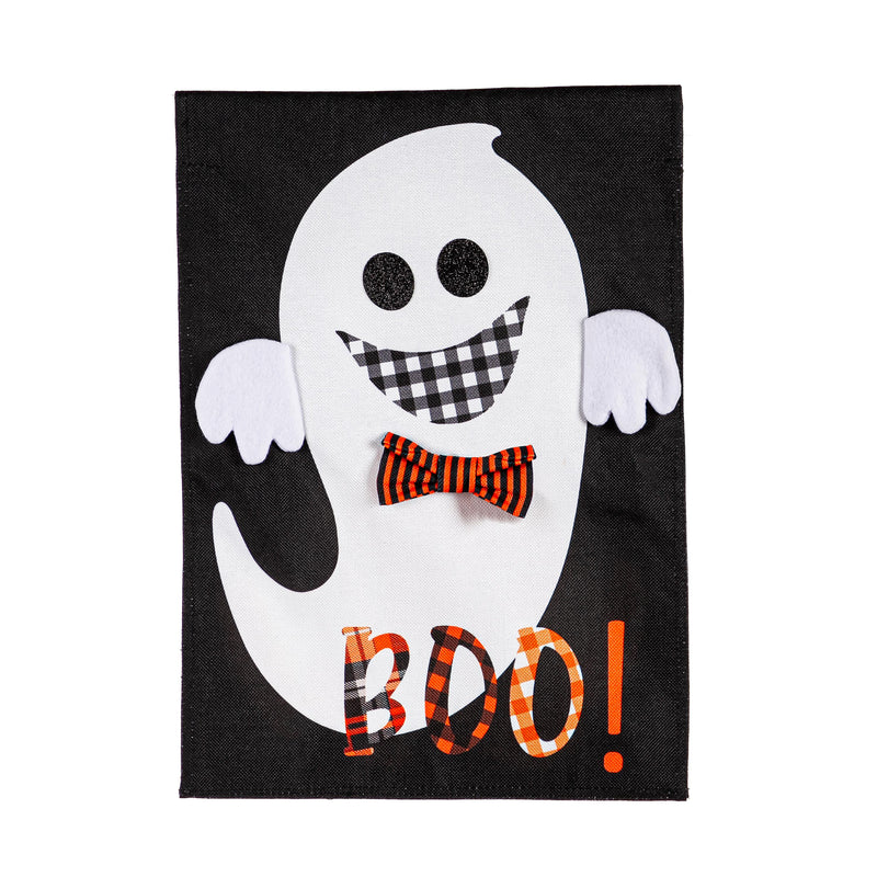 Girl and Boy Ghost Reversible Burlap House Flag