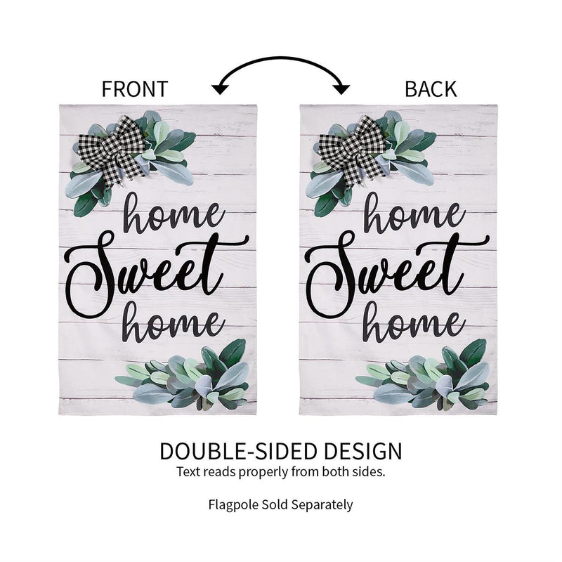 Home Sweet Home Eucalyptus House Burlap Flag