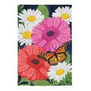 Gerbera Daisy Burlap House Flag