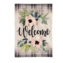 Beautiful Floral Welcome Burlap House Flag