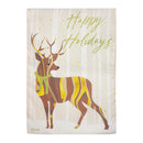 Happy Holidays Deer Burlap House Flag