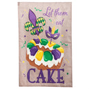 Mardi Gras Let Them Eat Cake Burlap House Flag