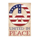 United In Peace Burlap House Flag
