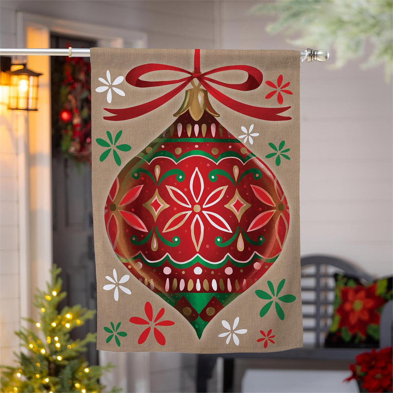 Vivid Christmas Ornament Burlap House Flag