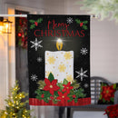 Merry Christmas Candle Burlap House Flag
