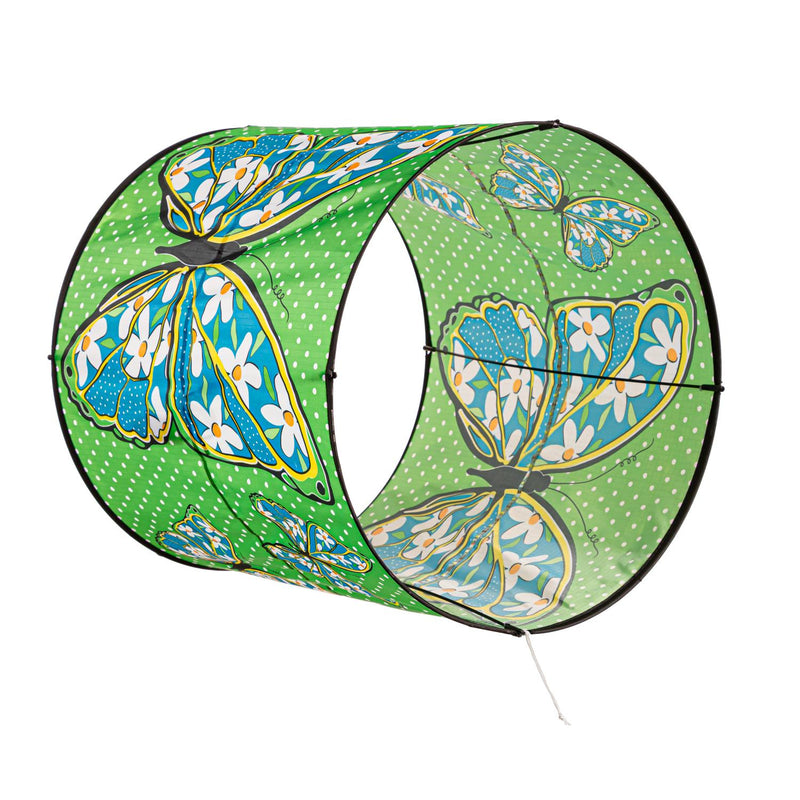 Ever Fliers LED Floral Butterfly Welcome Collapsible Cylinder Kite with Reel