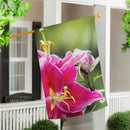 Humming in the Garden Lustre House Flag