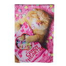 Cat With Candy Heart Lustre House Flag