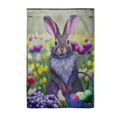 Bunny in Tulip Field Lustre House Flag
