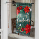 Floral Merry Christmas Lustre  House Flag