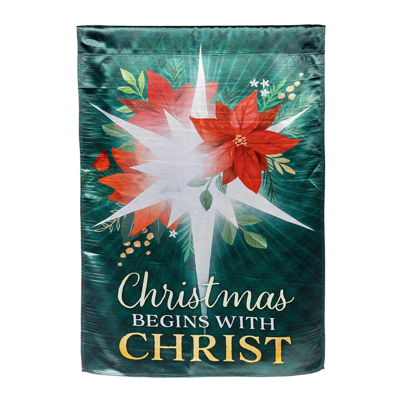 North Star Poinsettia Lustre House Flag