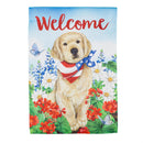 Dog with Patriotic Bandana Suede House Flag