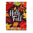Plaid Hello Fall Suede House Flag