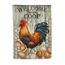 Welcome to Our Coop Suede House Flag