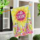 Hello Sunshine Suede House Flag