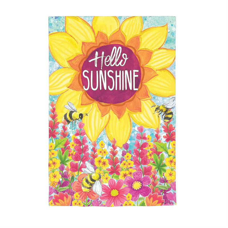 Hello Sunshine Suede House Flag