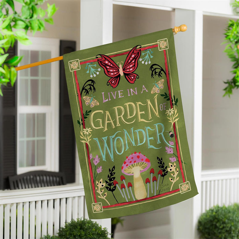 Garden of Wonder Suede House Flag