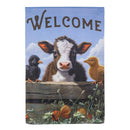 Cow and Chicks Suede House Flag