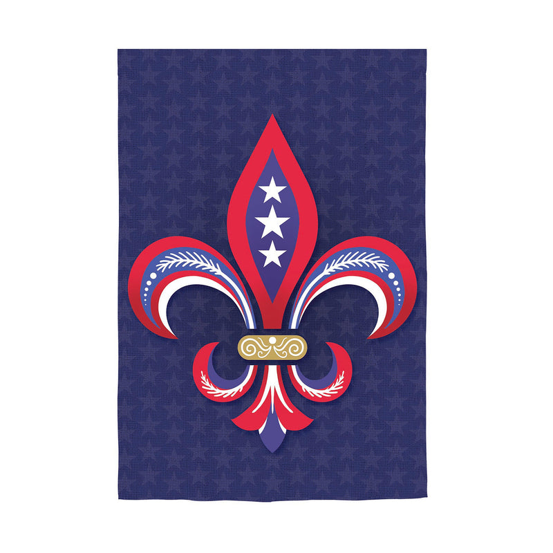 RWB Fleur De Lis Suede House Flag