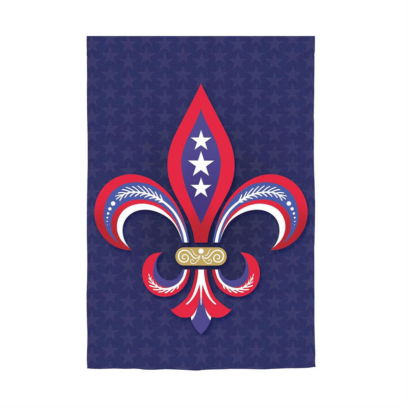 RWB Fleur De Lis Suede House Flag