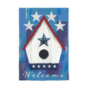 Patriotic Birdhouse Suede House Flag