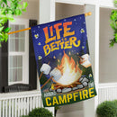 Summer Campfire Suede House Flag