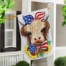 Summer Highland Cow Suede House Flag