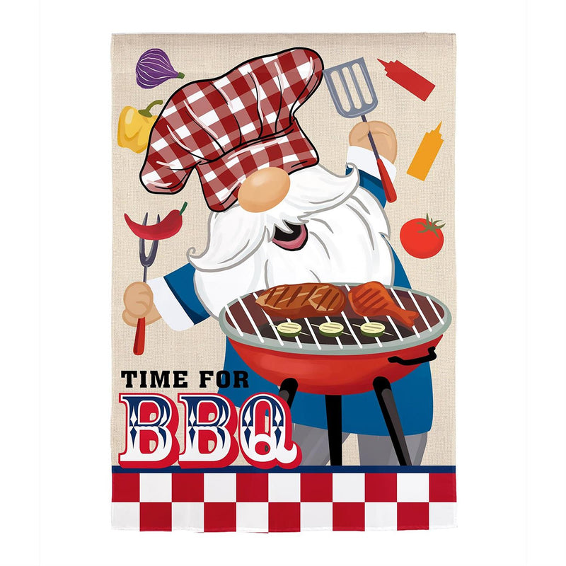 BBQ Gnome Suede House Flag