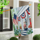 Patriotic Porch Suede House Flag