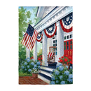 Patriotic Porch Suede House Flag