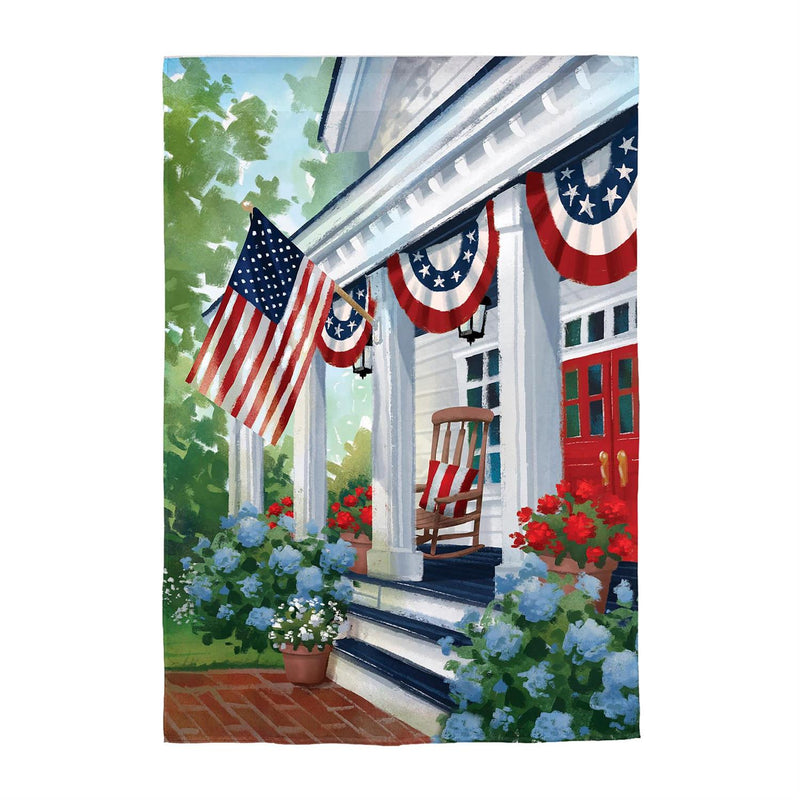 Patriotic Porch Suede House Flag