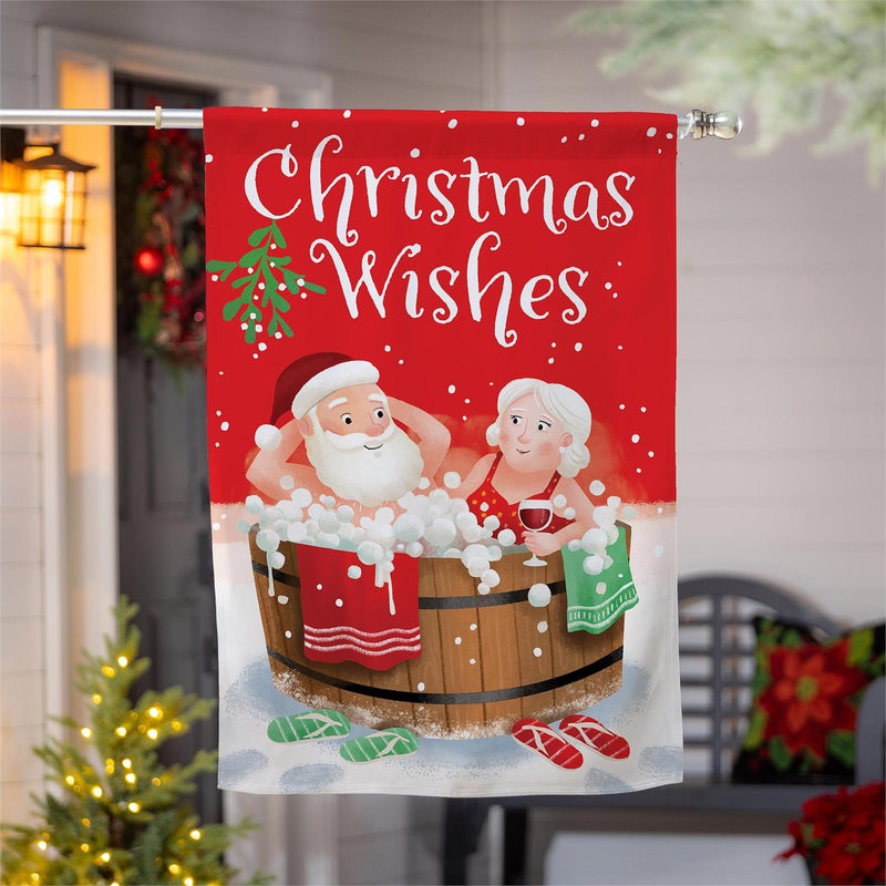 Christmas Wishes Suede House Flag