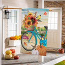 Bicycle Built For Fall Suede House Flag