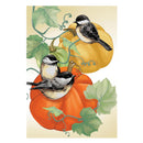 Chickadee Pumpkin Vine Suede House Flag
