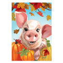 This Little Fall Piggy Suede House Flag