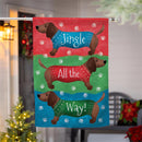 Jingle All The Way Dachshund Suede House Flag