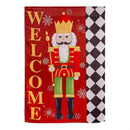 Welcome Nutcracker Suede House Flag