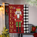 Welcome Nutcracker Suede House Flag