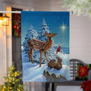 Starry-Eyed Woodland Friends Suede House Flag